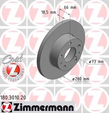 ZIMMERMANN 180301020 Тормозные диски ZIMMERMANN для FIAT