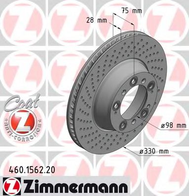 ZIMMERMANN 460156220 Тормозные диски для PORSCHE 911