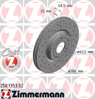 ZIMMERMANN 250135352 Тормозные диски ZIMMERMANN для VOLVO