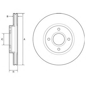 DELPHI BG4569 Тормозные диски для FORD TRANSIT COURIER