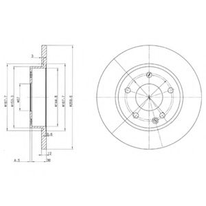 DELPHI BG3394 Тормозные диски для MERCEDES-BENZ A-CLASS