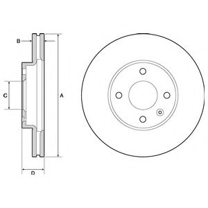 DELPHI BG4671C Тормозные диски DELPHI для CHEVROLET