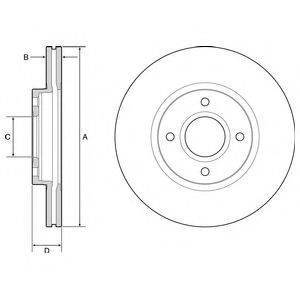 DELPHI BG4569C Тормозные диски для FORD TRANSIT COURIER