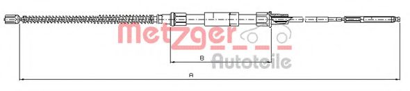 METZGER 107407 Трос ручного тормоза METZGER 