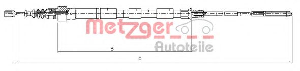 METZGER 107410 Трос ручного тормоза METZGER 