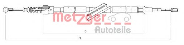 METZGER 107506 Трос ручного тормоза METZGER для SEAT