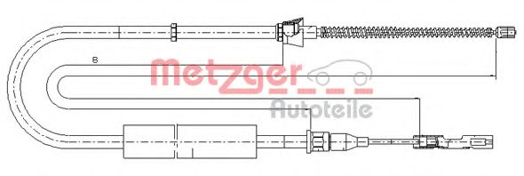 METZGER 107507 Трос ручного тормоза METZGER 