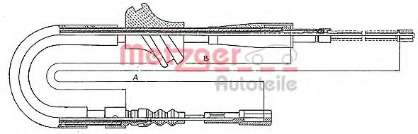 METZGER 10753 Трос ручного тормоза METZGER 