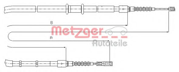 METZGER 107545 Трос ручного тормоза METZGER 