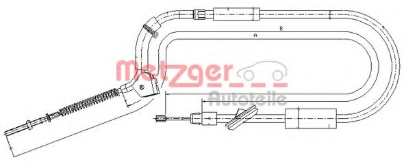 METZGER 109332 Трос ручного тормоза METZGER для MERCEDES-BENZ