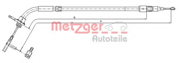 METZGER 109333 Трос ручного тормоза METZGER для MERCEDES-BENZ