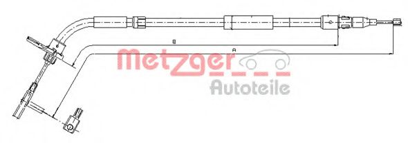 METZGER 109334 Трос ручного тормоза METZGER для MERCEDES-BENZ