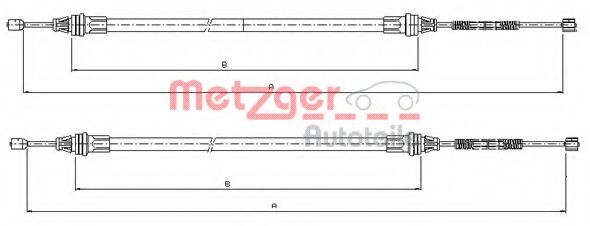 METZGER 109336 Трос ручного тормоза METZGER для SMART