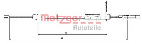 METZGER 109434 Трос ручного тормоза METZGER для MERCEDES-BENZ