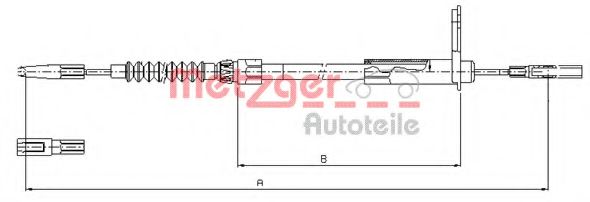 METZGER 109455 Трос ручного тормоза METZGER для MERCEDES-BENZ