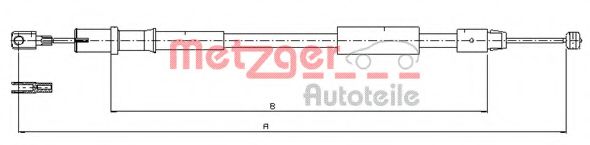 METZGER 109837 Трос ручного тормоза METZGER для MERCEDES-BENZ