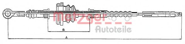 METZGER 109845 Трос ручного тормоза METZGER для MERCEDES-BENZ