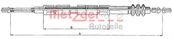 METZGER 109847 Трос ручного тормоза METZGER для MERCEDES-BENZ