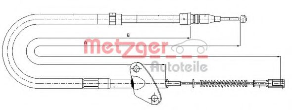 METZGER 109871 Трос ручного тормоза METZGER для MERCEDES-BENZ