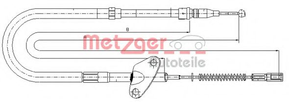 METZGER 109872 Трос ручного тормоза METZGER для MERCEDES-BENZ