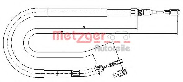 METZGER 109873 Трос ручного тормоза METZGER для MERCEDES-BENZ