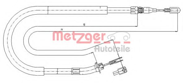 METZGER 109874 Трос ручного тормоза METZGER для MERCEDES-BENZ