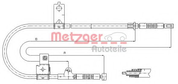 METZGER 170004 Трос ручного тормоза METZGER 