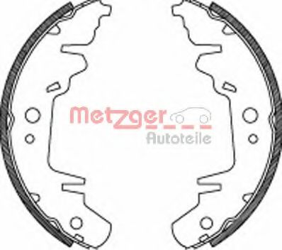 METZGER MG718 Ремкомплект барабанных колодок для CHRYSLER