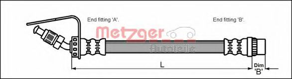 METZGER 4114761 Тормозной шланг METZGER для OPEL