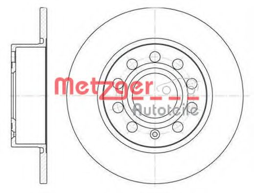METZGER 14861V Тормозные диски METZGER для AUDI
