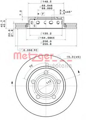 METZGER 25150V Тормозные диски METZGER 