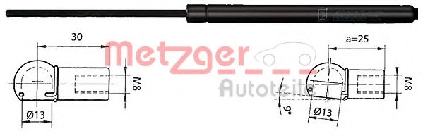 METZGER 2110338 Амортизатор багажника и капота для VOLVO 850