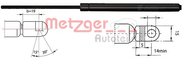 METZGER 2110368 Амортизатор багажника и капота для VOLKSWAGEN CORRADO