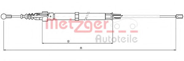 METZGER 107508 Трос ручного тормоза METZGER для SEAT