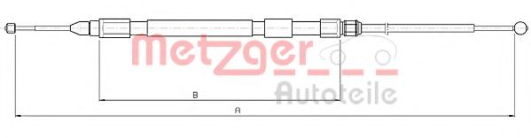 METZGER 104158 Трос ручного тормоза METZGER 