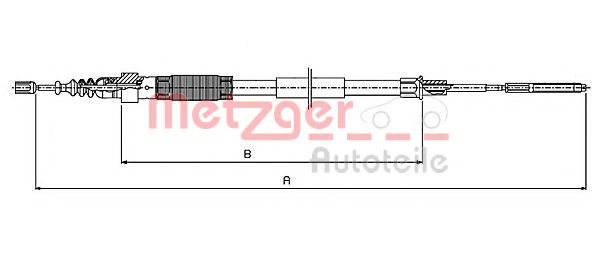 METZGER 107408 Трос ручного тормоза METZGER 