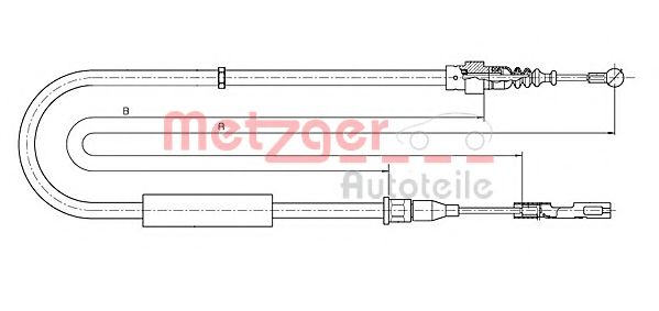 METZGER 107512 Трос ручного тормоза METZGER 