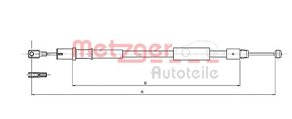 METZGER 109836 Трос ручного тормоза METZGER для MERCEDES-BENZ