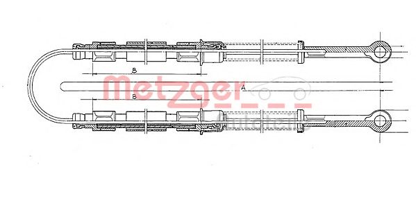 METZGER 12102E Трос ручного тормоза METZGER для SEAT