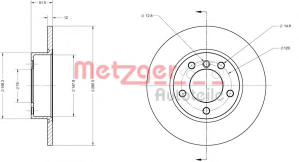 METZGER 6110057 Тормозные диски METZGER для BMW