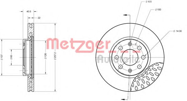 METZGER 6110075 Тормозные диски METZGER для FIAT
