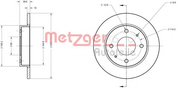 METZGER 6110123 Тормозные диски для SMART