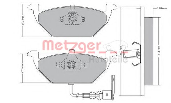 METZGER 1170002 Тормозные колодки METZGER для AUDI A3