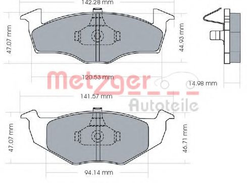 METZGER 1170072 Тормозные колодки METZGER для SEAT