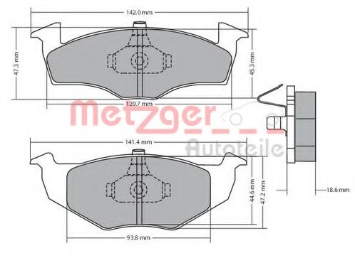 METZGER 1170217 Тормозные колодки METZGER для SEAT
