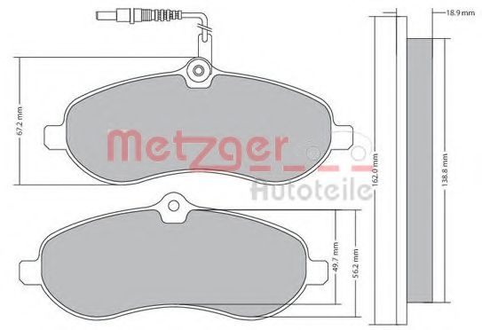 METZGER 1170228 Тормозные колодки METZGER для PEUGEOT