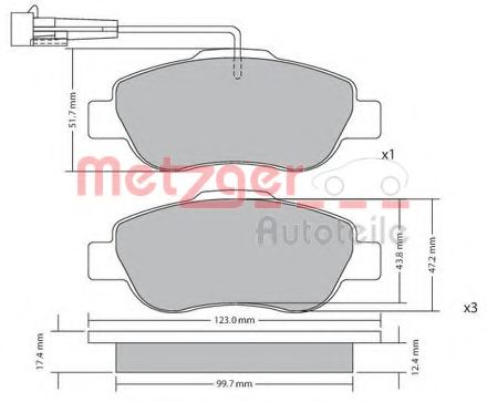 METZGER 1170382 Тормозные колодки METZGER для FORD