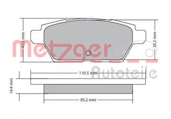 METZGER 1170637 Тормозные колодки METZGER для MAZDA