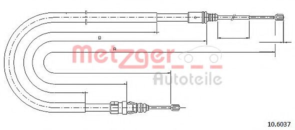 METZGER 106037 Трос ручного тормоза для GAZ