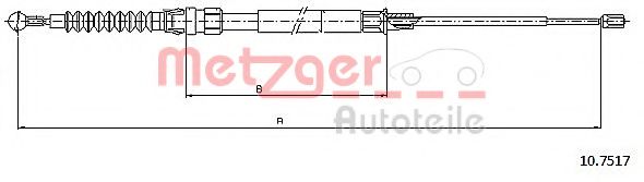 METZGER 107517 Трос ручного тормоза METZGER 